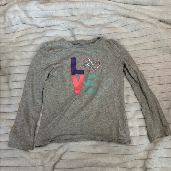 Jumping Beans Gray Long Sleeve Shirt with Love Design - Picture 1 of 2